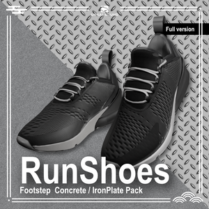  【効果音】運動靴の足音効果音素材集 -Run Shoes Footstep Concrete/Steal Pack-