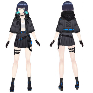 [VRoid] Casual Punk Outfit -7 colours - 2wintails - BOOTH