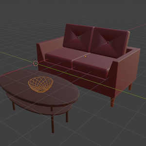 【unitypackage、fbx】ソファ・テーブル