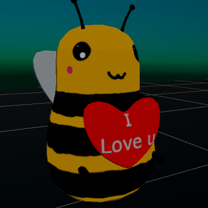 Chonky Bee with Love heart saying I love u