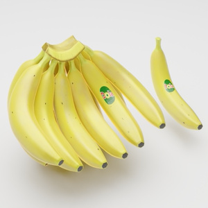 バナナ3Dモデル 缩略图 2