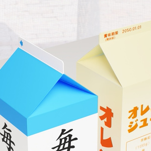 紙パックドリンク3Dモデル 缩略图 4