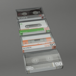 カセットテープ4種　3Dモデル