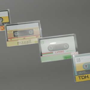 カセットテープ4種　3Dモデル　その2 缩略图 3