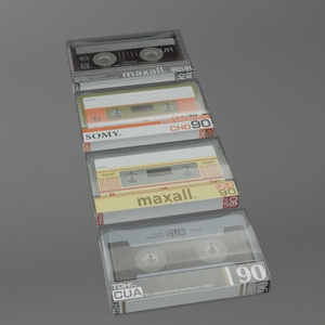 カセットテープ4種　3Dモデル　その3