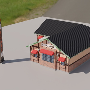 町のカフェ　3Dモデル 缩略图 4