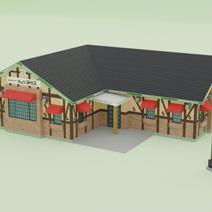 町のカフェ　3Dモデル 缩略图 8