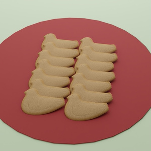 鳥のお菓子1　3Dモデル 缩略图 2
