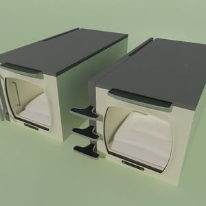 カプセルホテル　3Dモデル 缩略图 4