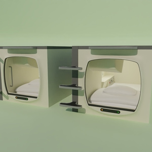 カプセルホテル　3Dモデル 缩略图 2