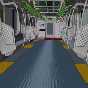 電車内部2　3Dモデル 缩略图 3