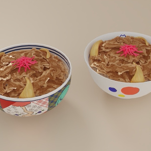 牛丼　3Dモデル 缩略图 2