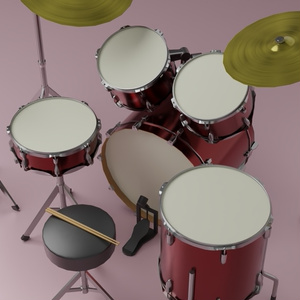 ドラムセット　3Dモデル 缩略图 4