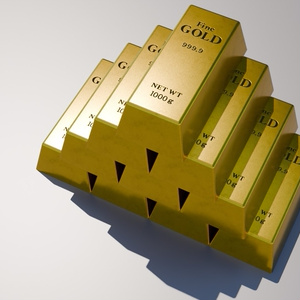 24k金インゴット　3Dモデル 缩略图 6