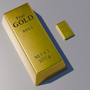 24k金インゴット　3Dモデル 缩略图 3