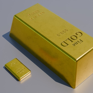 24k金インゴット　3Dモデル 缩略图 5