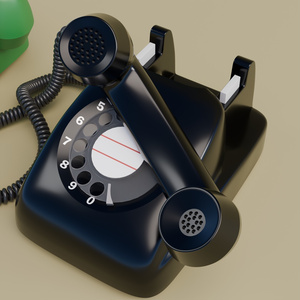レトロ電話機　3Dモデル 缩略图 7