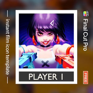 Final Cut Pro 無料テンプレート「ゲーム動画に！COOLなインスタントフィルム風アイコン」プラグイン