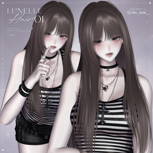 🎀 【𝑳𝒖𝒏𝒆𝒍𝒍𝒆 𝑯𝒂𝒊𝒓 01】 Long Straight Hair 缩略图 5