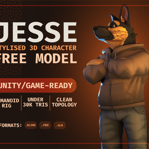 Jesse the GSD - VRChat & VTuber Avatar (VRM Included) - v2.0
