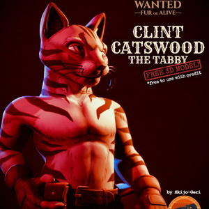Clint Catswood the Tabby [FREE ORIGINAL 3D MODEL] - v2.0