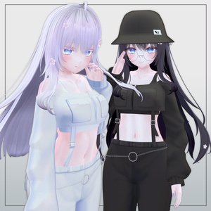 【3アバター対応】Off-Shoulder City Walk Set 缩略图 2
