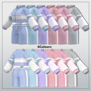 【3アバター対応】Double Line Jersey Set 缩略图 5