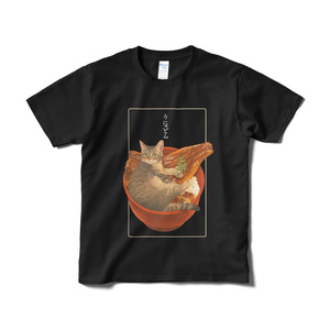 ねこまんまTシャツ（うにゃぎ）黒