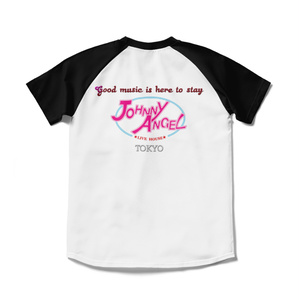 Live House Johnny Angel Tokyo T-shirt TipeC　Black/White（ライブハウス　ジョニーエンジェル東京Tシャツ　タイプCブラック/ホワイト/黒白）