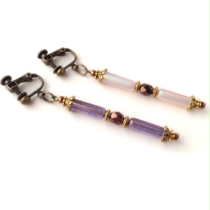 翠と紫のステンドグラス ガラスのような琉球ガラス封入ペンデュラム