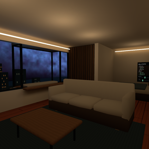 夜凪の出窓 / Night Window Lounge — VRChat改変用ベースワールド