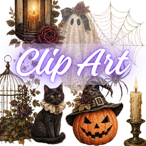 Antique Halloween PNG Clipart 20点｜アンティーク・ヴィンテージハロウィン素材