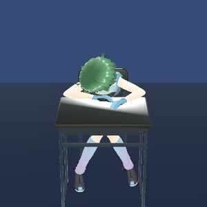 【VRMモデル/机に座って爆睡している】