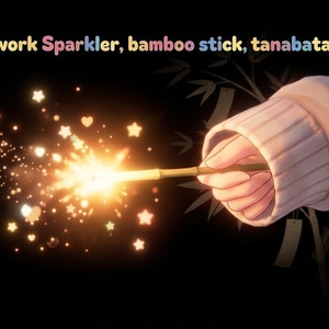 【無料】七夕の笹スパークル - 手持ち花火パーティクル - 【VRChat/Unity】 bamboo sparkler 