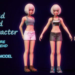 Stylized Girl 3D Character – Rigged