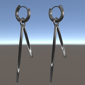 【VRChat】「MetalStickPiercedEarrings」【複数アバター対応】