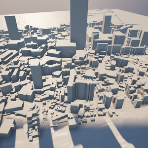 3D都市モデル｜大阪市あべのハルカス周辺 1000m四方