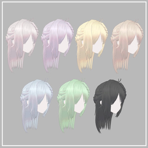 【VRChat想定】Braided Halfup Hair(マヌカ対応) 缩略图 3