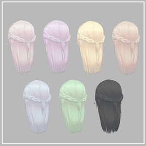 【VRChat想定】Braided Halfup Hair(マヌカ対応) 缩略图 4