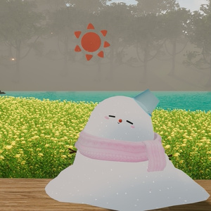 🐾無料３Dモデル🐾　ぽんぽんゆきだるま 缩略图 3