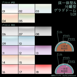 【無料】床一体型＆分離型グラデドーム1.01