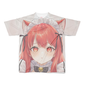 猫耳メイドフルグラフィックTシャツ 照れVer.