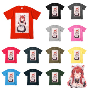 猫耳メイドカラーTシャツ(全12色) にっこりVer.