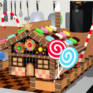 お菓子の家　3Dモデル