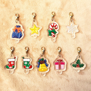 New!【アクリルチャーム】クリスマス くまさん【小】《No.2》