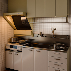 団地キッチンセット【3Dモデル】Kitchen Set
