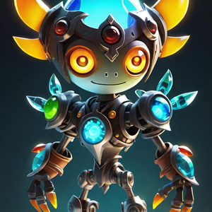 Glowing Robot Guardian
