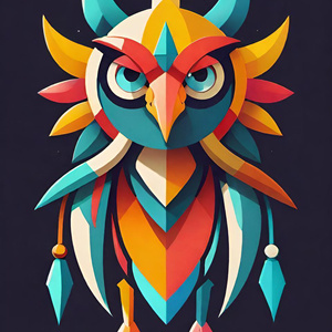 Colorful Geometric Owl