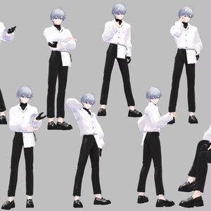 撮影向け！首を痛めた男のポーズアニメーション30種 缩略图 8