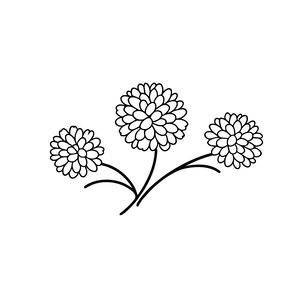 MINIMAL SILHOUETTE Line Art –ヒメツルソバ/ Flower / Simple / Black